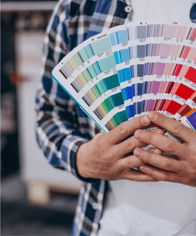 Color swatches in hand
